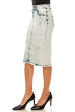 Load image into Gallery viewer, Matilda Distressed Sand Blush Wash Denim Skirt