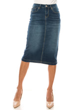 Load image into Gallery viewer, Chloe Indigo Wash Denim Skirt