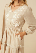 Load image into Gallery viewer, Isabel Beige Embroidered Dress