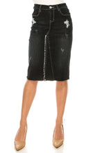 Load image into Gallery viewer, Lynn Black Wash Denim Skirt