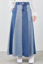 Load image into Gallery viewer, Arden Two Tone Denim Skirt
