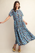 Load image into Gallery viewer, Ivy Blue Floral Maxi Dress