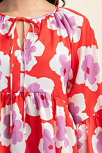 Load image into Gallery viewer, Aliza Red Floral Print Top