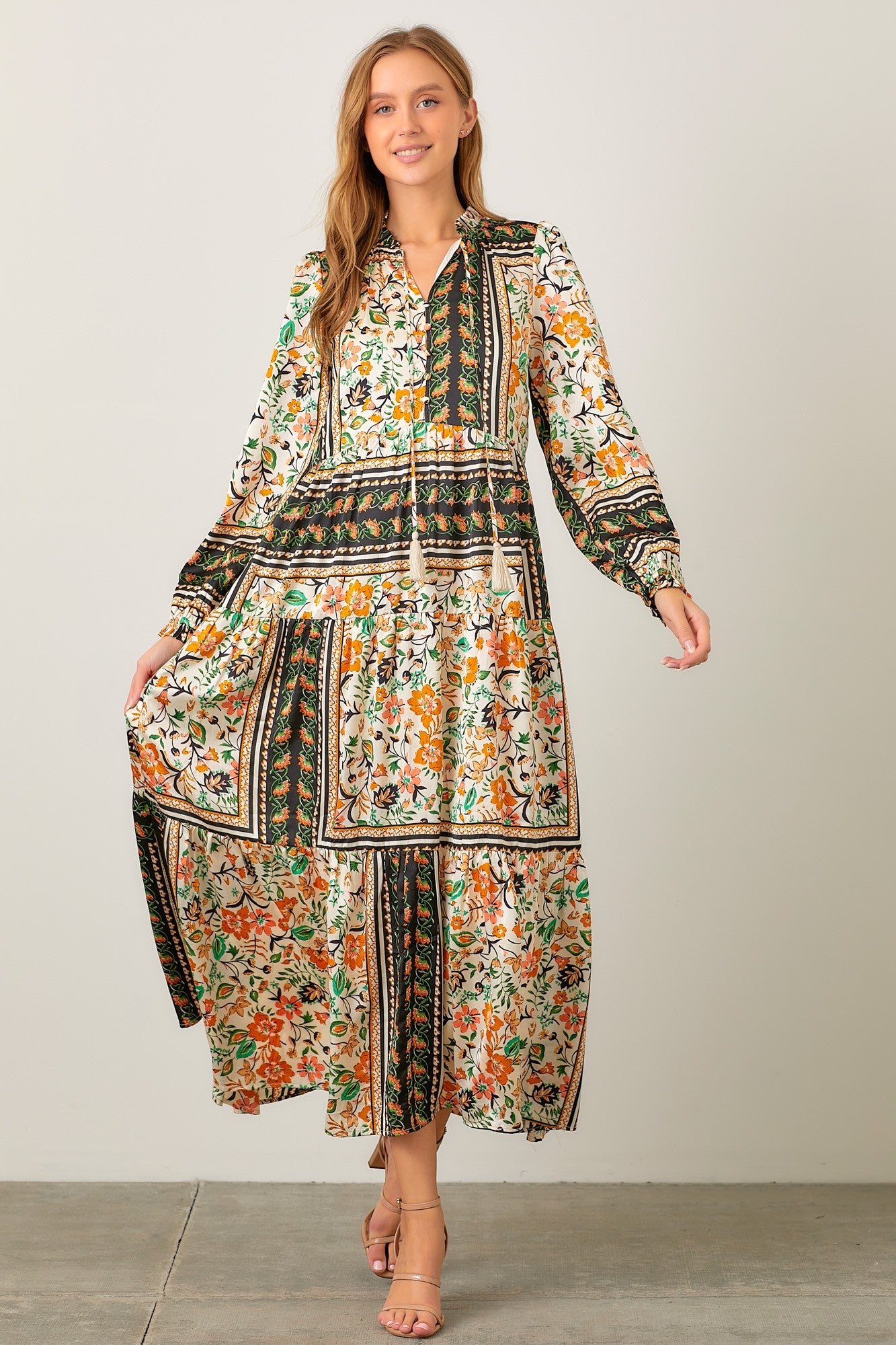 Free People Freya 2024 Scarf Print Maxi Dress Xs $298