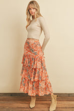 Load image into Gallery viewer, Mona Sunkist Floral Ruffle Skirt