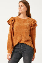 Load image into Gallery viewer, Ruthie Knit Ruffled Shoulder Top