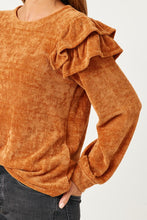 Load image into Gallery viewer, Ruthie Knit Ruffled Shoulder Top