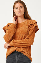 Load image into Gallery viewer, Ruthie Knit Ruffled Shoulder Top