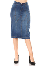 Load image into Gallery viewer, Marcia Indigo Wash Denim skirt