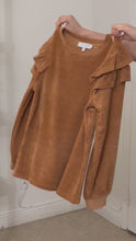 Load and play video in Gallery viewer, Ruthie Knit Ruffled Shoulder Top