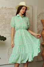 Load image into Gallery viewer, Audrey Green Gingham Dress
