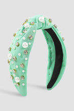 Load image into Gallery viewer, Topknot  Rhinestone Pearl Headband
