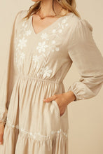 Load image into Gallery viewer, Isabel Beige Embroidered Dress
