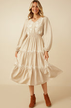 Load image into Gallery viewer, Isabel Beige Embroidered Dress
