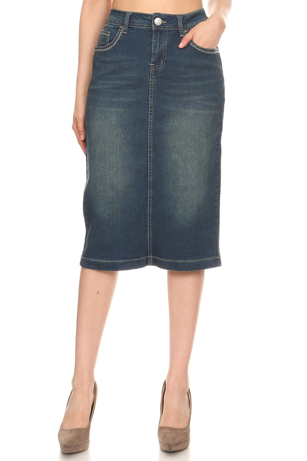 Hayley Vintage Wash Denim Skirt