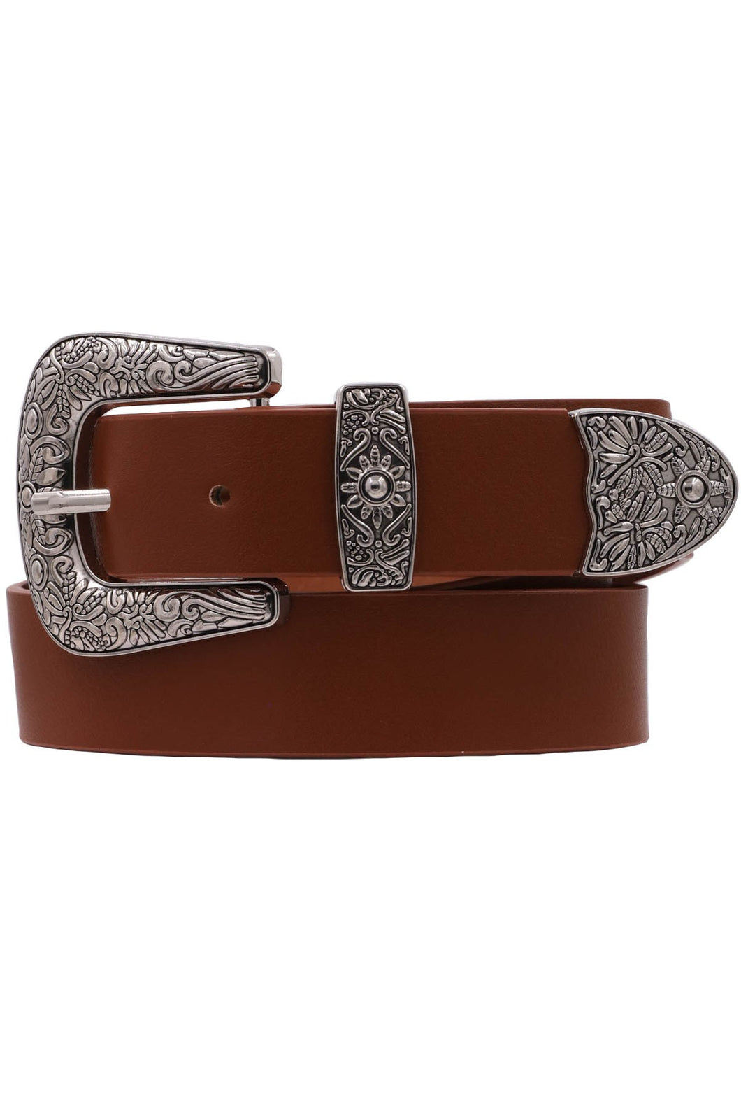 Brown Western Embossed Belt