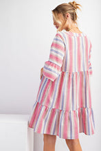 Load image into Gallery viewer, Penelope Pink Embroidered Linen Dress
