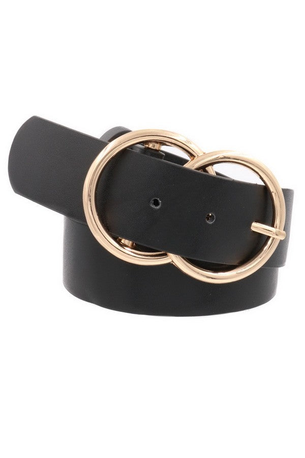 Double Ring Faux Leather Belt