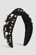 Load image into Gallery viewer, Topknot  Rhinestone Pearl Headband
