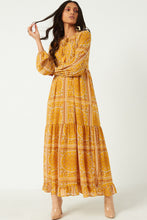 Load image into Gallery viewer, Mustard Quilted Print Woven Dress
