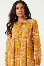 Load image into Gallery viewer, Mustard Quilted Print Woven Dress
