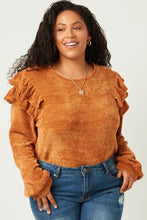 Load image into Gallery viewer, Ruthie Knit Ruffled Shoulder Top
