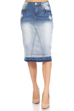 Load image into Gallery viewer, Darcy Faded Denim Skirt
