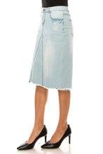 Load image into Gallery viewer, Jamie Light Indigo Wash Denim Skirt
