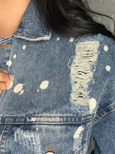 Load image into Gallery viewer, Jane Distressed Denim Jacket
