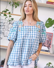 Load image into Gallery viewer, Summer Gingham Square Neck Top
